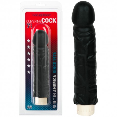 DOC JOHNSON QUIVERING COCK 7'' VIBRATOR BLACK