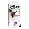 KING COCK 7” REALISTIC STRAP-ON WHITE