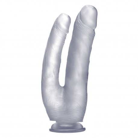 REALROCK 10&rdquo; REALISTIC DOUBLE COCK CLEAR