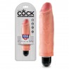 KING COCK VIBRATING STIFFY 6&rdquo; REALISTIC VIBRATOR WHITE