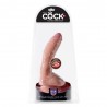 DILDO REAL&Iacute;STICO COM TEST&Iacute;CULOS KING COCK + DUAL DENSITY 10'' FAT BRANCO