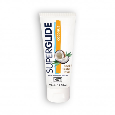 HOT SUPERGLIDE EDIBLE LUBRICANT COCONUT 75ML