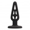 PLUG ANAL EN SILICONA PLUG & PLAY 4&rdquo; NEGRO