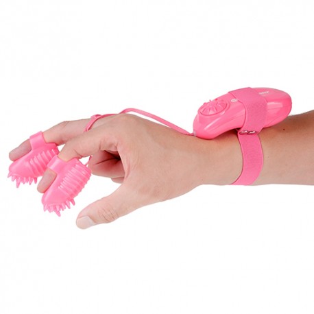 KIT ESTIMULADOR DIGITAL VIBRAT&Oacute;RIO NEON MAGIC TOUCH FINGER FUN ROSA