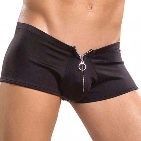 B&Oacute;XER CON CREMALLERA MALE POWER ZIPPER SHORT NEGRO
