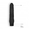 GC 8" THIN REALISTIC DILDO VIBE BLACK
