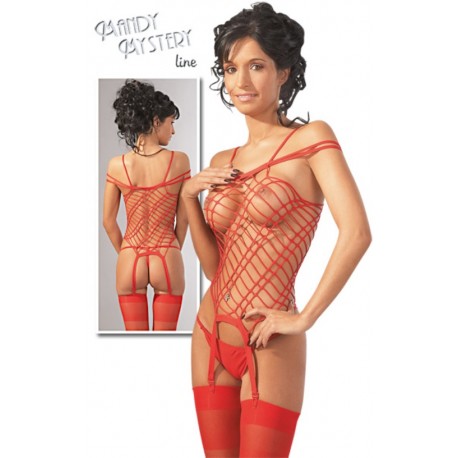 CATSUIT DE REDE VERMELHO STRAPS-SET MANDY MYSTERY