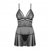 OBSESSIVE 838-BAB BABYDOLL AND THONG BLACK