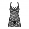 OBSESSIVE 860-BAB BABYDOLL AND THONG BLACK