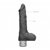 REALISTIC VIBRATING DILDO 7" WITH BALLS REALROCK BLACK