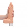 VIBRADOR REAL&Iacute;STICO 9" CON TEST&Iacute;CULOS REALROCK BLANCO