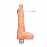 VIBRADOR REAL&Iacute;STICO 9" CON TEST&Iacute;CULOS REALROCK BLANCO