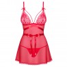 OBSESSIVE LOVLEA BABYDOLL AND THONG RED