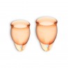 CONJUNTO DE 2 COPAS MENSTRUALES FEEL CONFIDENT SATISFYER NARANJA