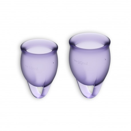 FEEL CONFIDENT 2 MENSTRUAL CUPS SET SATISFYER LILAC