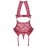 OBSESSIVE IVETTA CORSET AND THONG RED