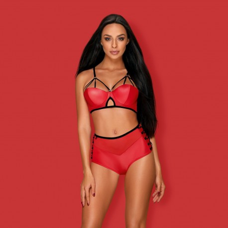 OBSESSIVE LEATHERIA SET RED