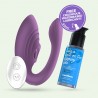 VIBROMASSEUR RECHARGEABLE AVEC T&Eacute;L&Eacute;COMMANDE PLEASURISER ET LUBRIFIANT &Agrave; BASE D&rsquo;EAU CRUSHIOUS GRATUIT