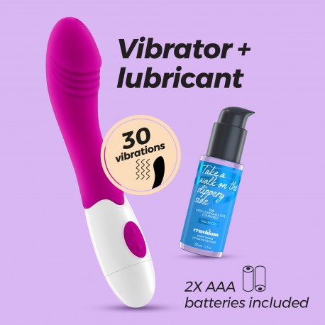 VIBROMASSEUR GROWLIE AVEC LUBRIFIANT &Agrave; BASE D&rsquo;EAU CRUSHIOUS