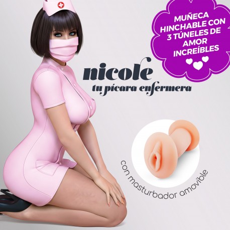 NICOLE L'INFIRMI&Egrave;RE POUP&Eacute;E GONFLABLE AVEC MASTURBATEUR CRUSHIOUS