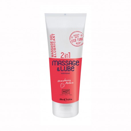HOT STRAWBERRY FLAVOURED MASSAGE AND LUBRICANT 2IN1 200ML
