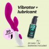 VIBRADOR CON ESTIMULADOR DE CL&Iacute;TORIS CHERIE Y LUBRICANTE DE BASE AGUA INCLUIDO CRUSHIOUS