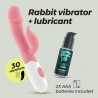 VIBROMASSEUR RABBIT MOCHI ROSE ET LUBRIFIANT &Agrave; BASE D&rsquo;EAU INCLUS CRUSHIOUS