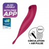 VIBRADOR TWIRLING PRO SATISFYER COM APLICA&Ccedil;&Atilde;O CONNECT VERMELHO