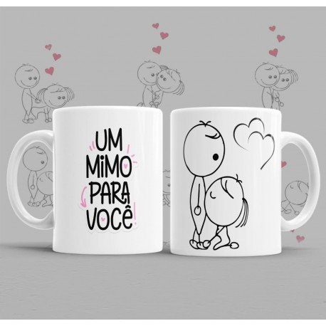 CANECA HUMORISTICA COM A FRASE &ndash; UM MIMO PARA VOC&Ecirc; ?