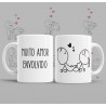 CANECA HUMORISTICA COM A FRASE &ndash; MUITO AMOR ENVOLVIDO