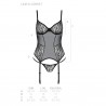CORSET ET STRING LEAFA NOIR ECO COLLECTION PASSION
