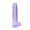 DILDO REALISTA CON TESTICULOS CRYSTAL CLEAR 9 /23 CM  REALROCK