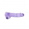 DILDO REALISTA CON TESTICULOS CRYSTAL CLEAR 9 /23 CM  REALROCK