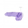 DILDO REALISTA CON TESTICULOS CRYSTAL CLEAR 9 /23 CM  REALROCK