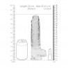 DILDO REALISTA CON TESTICULOS CRYSTAL CLEAR 9 /23CM TRANPARENTE REALROCK