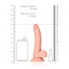 DILDO REALISTA COM TEST&Iacute;CULOS CURVED 7 /18CM FLESH REALROCK