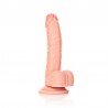 DILDO REALISTA COM TEST&Iacute;CULOS CURVED 7 /18CM FLESH REALROCK