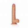 DILDO REALISTA COM TEST&Iacute;CULOS STRAIGHT 10 /25,5 CM REALROCK