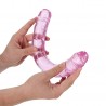 REALROCK CRYSTAL CLEAR REALISTIC DOUBLE DONG 13 /34 CM PINK