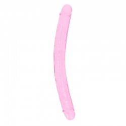REALROCK CRYSTAL CLEAR REALISTIC DOUBLE DONG 13 /34 CM PINK