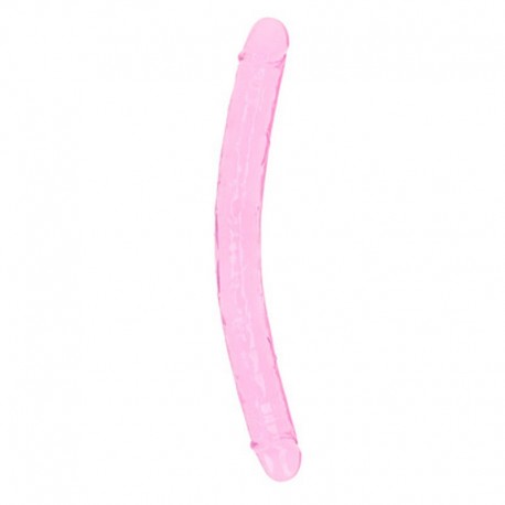 REALROCK CRYSTAL CLEAR REALISTIC DOUBLE DONG 13 /34 CM PINK