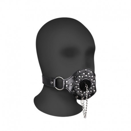 OUCH! XTREME OPEN MOUTH GAG WITH PLUG STOPPER BLACK