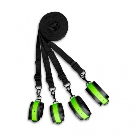 ENSEMBLE DE RESTRICTIONS DE LIT FLUORESCENT GLOW IN THE DARK OUCH!
