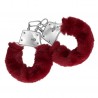 OUCH! FURRY METAL HAND CUFFS RED