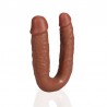 DILDO DUPLO U SHAPED DOUBLE DILDO 5 /12,7 CM TAN REALROCK