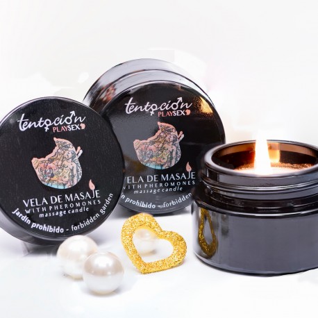 BOUGIE DE PH&Eacute;ROMONE AU PARFUM DE JARDIN INTERDIT 20ML TENTACI&Oacute;N PLAY SEX