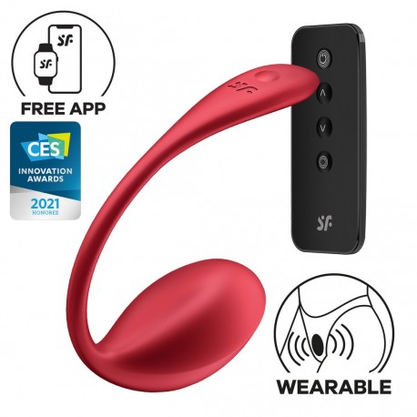 OVO VIBRAT&Oacute;RIO COM APLICA&Ccedil;&Atilde;O SHINY PETAL CONNECT APP VERMELHO SATISFYER