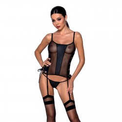 PASSION MALWIA CORSET AND THONG BLACK 