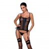 CORSET ET STRING MALWIA NOIR PASSION