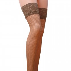 BAS À JARRETELLE ST020 BEIGE (FISHNET) PASSION
